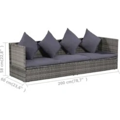 Lettino Da Giardino Grigio 200x60 Cm In Polyrattan VidaXL 11 Lettino Da Giardino Grigio 200x60 Cm In Polyrattan VidaXL -Giardino di Lusso 10509935 5