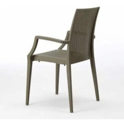 Tavolino Quadrato Nero 90x90 Cm Con 4 Sedie Colorate Bistrot Arm Passion Colore: Marrone -Giardino di Lusso 10708590 5