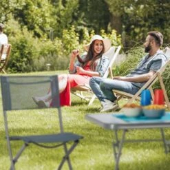 Relaxdays Sedia Pieghevole Da Balcone Metallo Plastica Seduta Da Giardino HxLxP: 87 X 55 X 48,5 Cm, Grigio Antracite -Giardino di Lusso 10720494 3