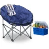 Relaxdays Sedia Da Campeggio Moonchair Carico Max. 120 Kg Comoda Poltrona Da Camping Pieghevole Con Custodia, Blu Scuro -Giardino di Lusso 10720588 1