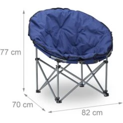 Relaxdays Sedia Da Campeggio Moonchair Carico Max. 120 Kg Comoda Poltrona Da Camping Pieghevole Con Custodia, Blu Scuro -Giardino di Lusso 10720588 4