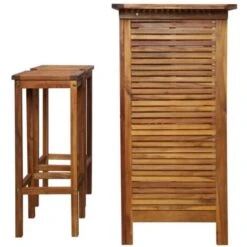 Set Tavolo E Sedia Da Bar 3 Pz In Legno Massello Di Acacia VidaXL -Giardino di Lusso 11121669 4