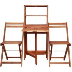 Set Da Bistrot 3 Pz Pieghevole In Legno Massello Di Acacia VidaXL -Giardino di Lusso 11121671 4