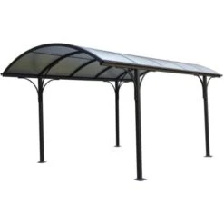 Carport Tettoia Da Esterno In Policarbonato E Alluminio - 485x300x253h Cm.