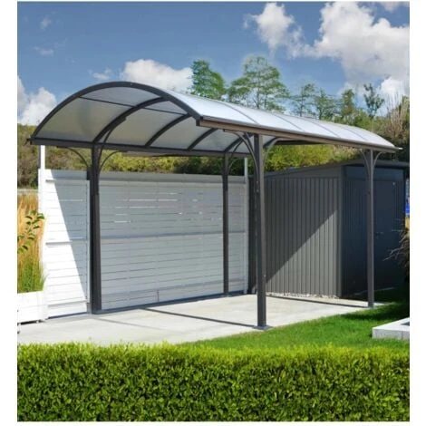 Carport Tettoia Da Esterno In Policarbonato E Alluminio - 485x300x253h Cm. 4 Carport Tettoia Da Esterno In Policarbonato E Alluminio - 485x300x253h Cm. - immagine 2