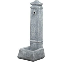 Fontana Da Giardino Vedovella Isernia Anticato Grigio, 29,8x26x79 Cm - Kam