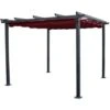 Gazebo Pergola Da Esterno Struttura In Acciaio Colore Burgundy, 3x3 M -Giardino di Lusso 11229614 1