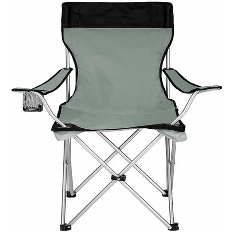 Sedia Pieghevole Da Campeggio Con Borsa Camping Sedia Spiaggia Da Esterno Grigio 5 Sedia Pieghevole Da Campeggio Con Borsa Camping Sedia Spiaggia Da Esterno Grigio - immagine 3