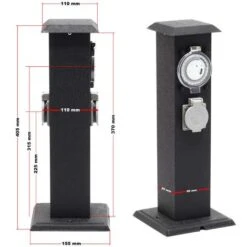 Colonna Multipresa Da Giardino Con 2 Prese In Metallo Timer Palo Presa Multipla Esterno -Giardino di Lusso 11317727 4