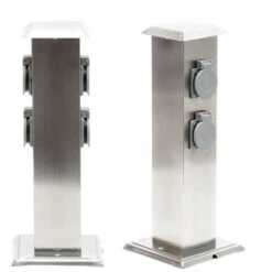 Colonna Multipresa Da Giardino Con 4 Prese Acciaio Palo Presa Multipla Esterno