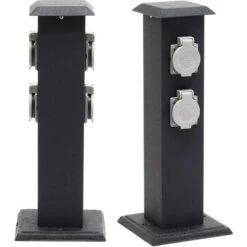 Colonna Multipresa Da Giardino Con 4 Prese Metallo Palo Presa Multipla Esterno