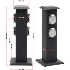 Colonna Multipresa Da Giardino Con 4 Prese Metallo Palo Presa Multipla Esterno -Giardino di Lusso 11317735 4