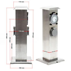 Colonna Multipresa Da Giardino Con 2 Prese In Acciaio Timer Palo Presa Multipla Esterno -Giardino di Lusso 11317737 4
