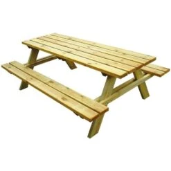 Tavolo Con Panche Picnic Legno Impregnato 200x148x70h - Fraschetti