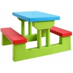 Tavolo Da Picnic Per Bambini Con Parasole Pieghevole Set Di Tavolo E Panche Per Giardino Esterno -Giardino di Lusso 11588888 3