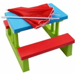 Tavolo Da Picnic Per Bambini Con Parasole Pieghevole Set Di Tavolo E Panche Per Giardino Esterno -Giardino di Lusso 11588888 5