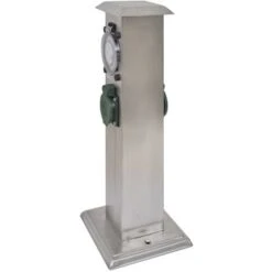 Presa Elettrica Da Giardino A Pilastro Acciaio Inox Con Timer VidaXL -Giardino di Lusso 1186213 3