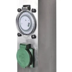 Presa Elettrica Da Giardino A Pilastro Acciaio Inox Con Timer VidaXL -Giardino di Lusso 1186213 5