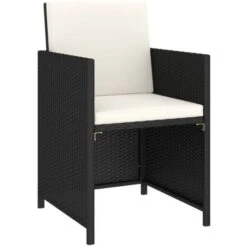Set Da Pranzo Da Giardino 6 Pz In Polyrattan E Acacia Nero VidaXL -Giardino di Lusso 11942347 5