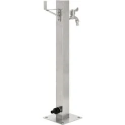 Fontanella A Colonna In Acciaio Inossidabile Quadrata 65 Cm VidaXL -Giardino di Lusso 12187317 4