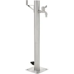 Fontanella A Colonna In Acciaio Inossidabile Rotonda 65 Cm VidaXL