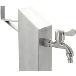 Fontanella A Colonna In Acciaio Inossidabile Quadrata 95 Cm VidaXL -Giardino di Lusso 12222294 5