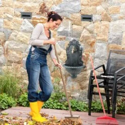 Relaxdays Fontana Da Parete, Giardino, Terrazza, Sospesa, Stile Antico, Rubinetto, Vaschetta, HLP 62 X 38 X 20 Cm, Verde -Giardino di Lusso 12288274 5