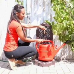 Relaxdays Fontana Da Parete Giardino, Terrazza, Stile Antico, Rubinetto, Vaschetta, HxLxP: 74 X 36 X 30 Cm, Marrone -Giardino di Lusso 12288293 3