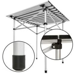 Tavolo Da Campeggio Picnic Richiudibile In Alluminio 70x70x70 Cm Con Custodia -Giardino di Lusso 12311582 3