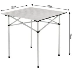 Tavolo Da Campeggio Picnic Richiudibile In Alluminio 70x70x70 Cm Con Custodia -Giardino di Lusso 12311582 4