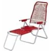 Sedia Poltrona Sdraio Mod Cordonata Colore Rosso Metallo Schienale Regolabile -Giardino di Lusso 12684472 1