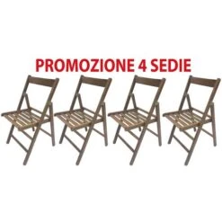 4 Sedie Pieghevole Sedia Birreria In Legno Noce Richiudibile Per Campeggio Casa