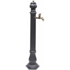 Fontana A Colonna Mod. Diana In Ghisa Per Casa Giardino Con Rubinetto Cod. 147 In Ottone Brunito