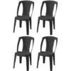 Sedia Da Giardino In Plastica Senza Braccioli Impilabile [ 4 PEZZI ] Procida Antracite -Giardino di Lusso 13145736 1