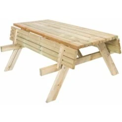 Tavolo Panche Pieghevole 200 Legno Trattato Gardiun 154x198x74 Cm 42 Mm 6-8 Persone