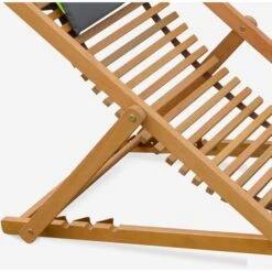 Sdraio Chilienne In Legno, Con Doghe - Modello: Bilbao - 2 Sdraio In Legno Di Eucalipto FSC Oliato Con Cuscino Poggiatesta, Colore: Grigio -Giardino di Lusso 13204601 4