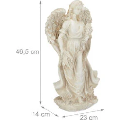 Relaxdays Angelo Decorativo, Resistente Alle Intemperie, Per Balcone E Giardino, Pietra Artificiale, Bianco-Crema -Giardino di Lusso 13235347 4