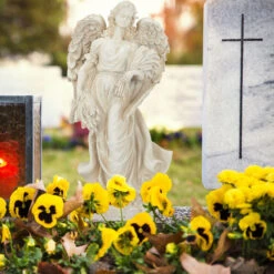 Relaxdays Angelo Decorativo, Resistente Alle Intemperie, Per Balcone E Giardino, Pietra Artificiale, Bianco-Crema -Giardino di Lusso 13235347 5