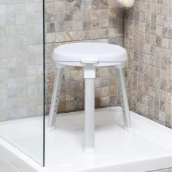 SGABELLO REGOLABILE BIANCO POGGIATESTA GIREVOLE SGABELLO GIREVOLE CON PIEDI ANTISCIVOLO -Giardino di Lusso 13236733 3