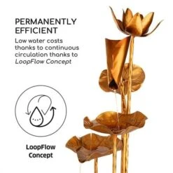 Blumfeldt Golden Orchid Fontana Da Giardino Pompa Da 5W IPX8 Effetto Ottone -Giardino di Lusso 13296291 4