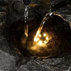 Blumfeldt Rocky Waters Fontana Da Giardino 2,5 W Illuminazione A LED In Poliresina Antracite -Giardino di Lusso 13296337 3