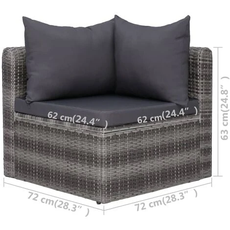 Divano Angolare Da Giardino 2 Pz Grigio In Polyrattan VidaXL 5 Divano Angolare Da Giardino 2 Pz Grigio In Polyrattan VidaXL - immagine 3