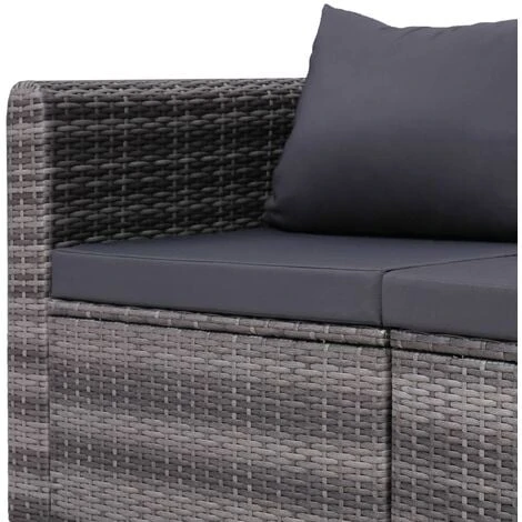 Divano Angolare Da Giardino 2 Pz Grigio In Polyrattan VidaXL 7 Divano Angolare Da Giardino 2 Pz Grigio In Polyrattan VidaXL - immagine 5