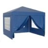 Gazebo 3x3m Con Teli Laterali In Blu Rimovibili, Pieghevoli E Con Finestra -Giardino di Lusso 13942266 1