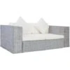 Divano A 2 Posti Con Cuscini Grigio In Rattan Naturale VidaXL -Giardino di Lusso 14372415 1