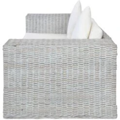 Divano A 2 Posti Con Cuscini Grigio In Rattan Naturale VidaXL -Giardino di Lusso 14372415 5