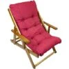 MAURY'S POLTRONA RELAX ROSSA TINTA UNITA COMODONA IN LEGNO 3POSIZIONI CON CUSCINO IMBOTTITO -Giardino di Lusso 14754532 1