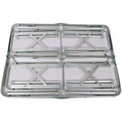 Tavolo Pieghevole In Alluminio Con Due Panche Effetto Legno 90x66x70 Cm Richiudibile Da Campeggio -Giardino di Lusso 14852625 4