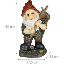 Relaxdays Gnomo Da Giardino Con Fagotto A Forma Di Ghianda, Resistente A Gelo & Intemperie, Giardino & Aiuole, Colorato -Giardino di Lusso 15015257 4