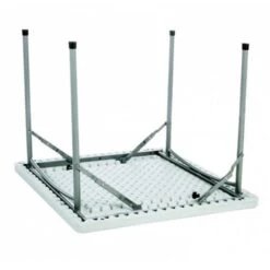 Tavolo Pieghevole Da Catering, Giardino Bianco Perfetto Come Tavolo Da Campeggio, Da Buffet, Da Cucina Tavolino Esterni Richiudibile, Cm 90x90x74 Cm -Giardino di Lusso 15739778 2